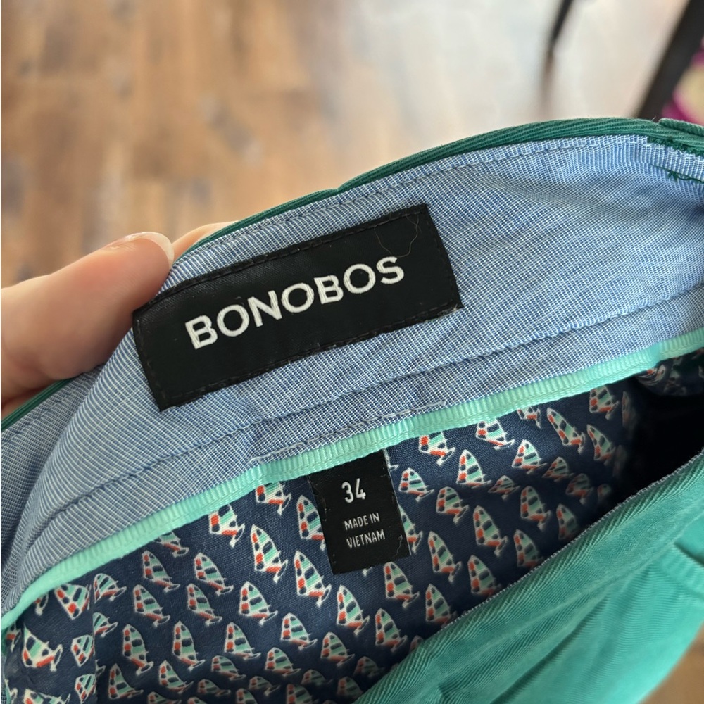 Bonobos Green Flat Front Shorts - Picture 4 of 4